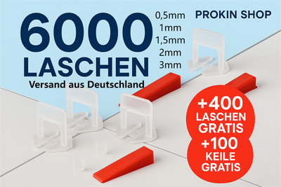Fliesen-Nivelliersystem Set 6000 Stück Laschen mit Gratis Bonus - Prokin Shop