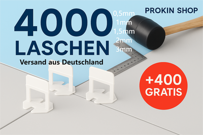 Fliesen-Nivelliersystem Set 4000 Stück Laschen mit Gratis Bonus - Prokin Shop